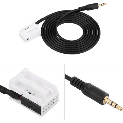 Adaptateur audio jack 3,5 mm mâle vers entrée AUX pour Mercedes-Benz Classe C W203 – câble stéréo voiture (1/5)