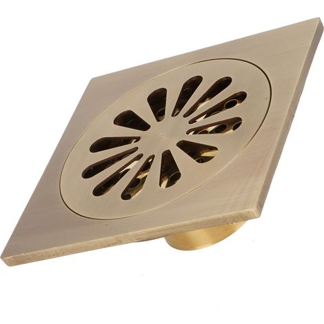 Drain De Sol - Cuivre Plein - Filtre Anti-Odeur Et Anti-Obstruction - Pour Salle De Bain Cuisine Garage - 10x10 cm
