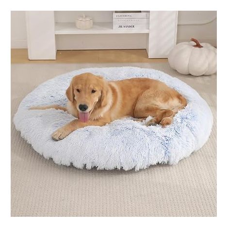 Panier Rond Chien, Coussin Chiens Lavable, Lit pour Chien Tapis Anti DéRapant pour Chat Chien (Gris Perle, M:60cm) (1/5)