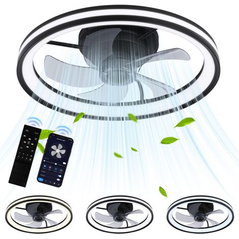 SWANEW Ventilatore a soffitto LED con illuminazione e telecomando - Ventilatore dimmerabile 48CM (1/5)