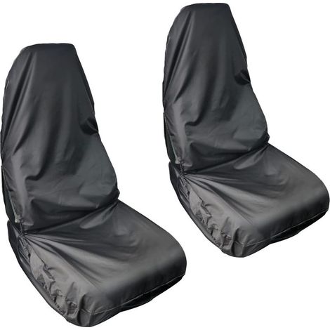Pack of 2 waterproof front car seat covers, universal black waterproof seat cover protectors (1/4)