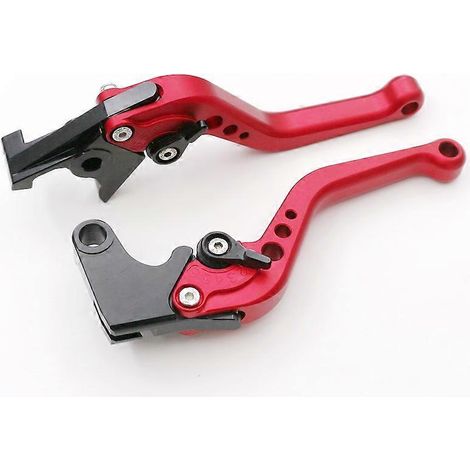 POUR MOTO YAMAHA FZ1 FAXER, GUIDON DE FREIN MODIFIÉ, POIGNÉE D'EMBRAYAGE, LEVIER DE KLAXON EN ALLIAGE D'ALUMINIUM (rouge 1) (1/5)