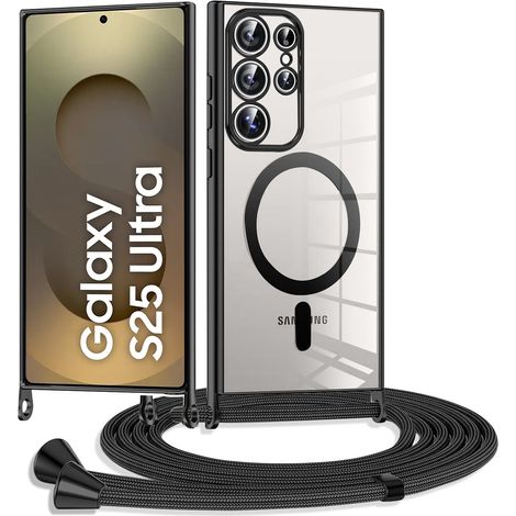 Funda para Samsung Galaxy S25 Ultra, Electro MagSafe, negra + cordón (1/5)