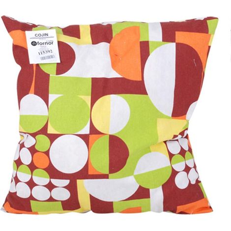Coussin ''Demi-lune Orange Vert'' 40 x 40 cm