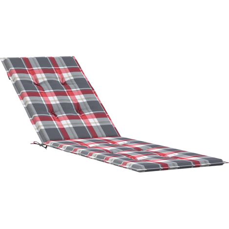 Maison Exclusive - Cuscino per Sdraio Rosso a Quadri (75+105)x50x4 cm (1/5)