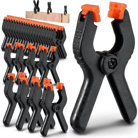 Pince à Ressort, Pinces Clips, Nylon Photo Pince de Serrage Serre joints pour Travaux du Bois et Studio de Photographie, Création ou Utilisation à Domicile (28 Pcs 2/3/4 Pouces) (1/5)