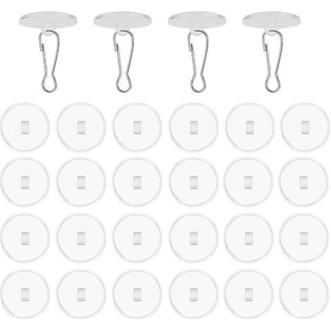 30 selbstklebende Deckenhaken, kein Bohren erforderlich, Deckenbefestigungshaken für Schlafzimmer, Badezimmer, Deckendekorationshaken mit 30 Fahnenmastclips (1/5)