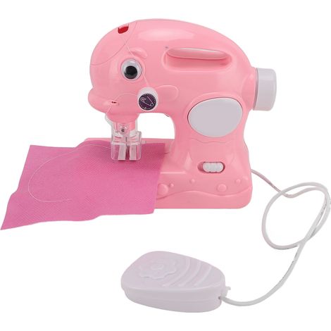 Machine à coudre pour enfants, jouet DIY, machine à coudre électrique rechargeable USB, ensemble rose pour enfants (1/5)