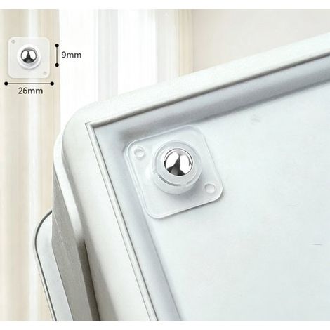 32 Möbelrollen – 9 mm Stahlkugellager – universell selbstklebend, transparent, 360° drehbar, geeignet für schwere Lasten. (1/5)