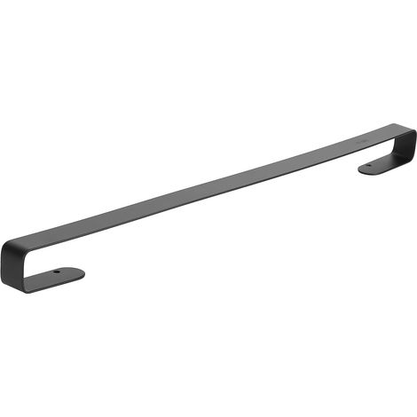 Portasciugamani in acciaio inox, da parete, per WC, bagno, hotel, nero, 50 cm.