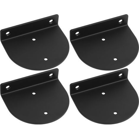 4 Pcs Supports d'étagère Muraux Flottants, Equerre Etagere Murale Métal, Support Etagere Murale Fixation Invisible, équerre d’étagères Semi-circulaire Charge Lourde pour étagère, Noirs (1/5)