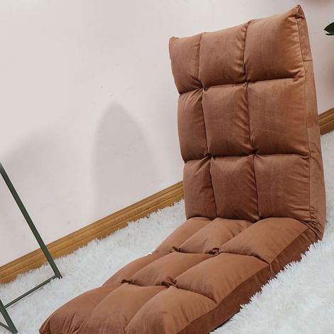 Klappbares Cordsofa, verstellbare Rückenlehne, dickes Kissen, 18 Fächer, braun, für Bett, Fenster, Boden, Computer (1/3)