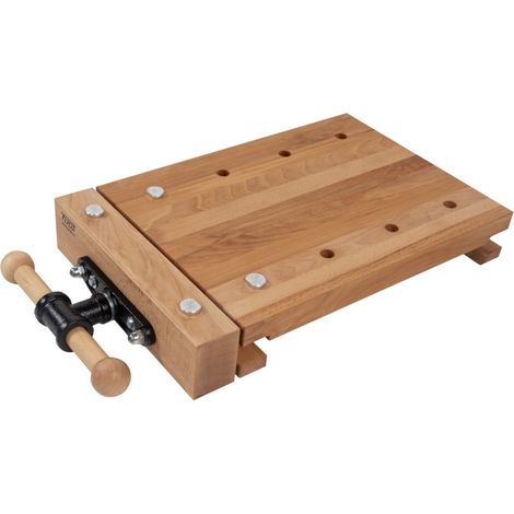 AUTRES Mini plateau d’établi - HEAVYDUTY hêtre massif 620 x 350 x 85 mm - 1 presse - perçage 19 mm