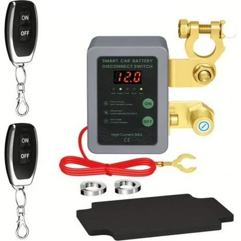 Écran gris，Interrupteur de Découpage de Batterie 12V/24V Universel pour Camion - Télécommande Intelligente, Anti-décharge