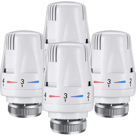 4 Stück TRV-Thermostat-Heizkörperköpfe M30 x 1,5 Ersatzkopf für Thermostat-Heizkörper-Temperaturregler für Zuhause und Büro (1/4)