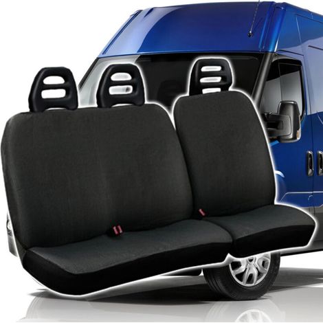 Coprisedili Per Furgone 3 Posti Iveco Daily Universali In Cotone Grigio Scuro