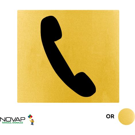 Plaque de porte Téléphone - Classique or 90x90mm - 4500232