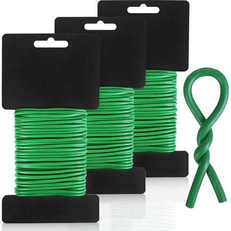 Fil de Fer Souple, Fil de Fer Cloture Jardin, 3,5 mm x 20 m Fil de Fer Fleuriste, Fil à Fleurs Vert, Fil de Attache Plante (1/5)