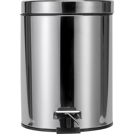Croydex Chrome Pedal Small Bathroom Bin, Stainless steel 5L Capacity - Britannia (1/5)