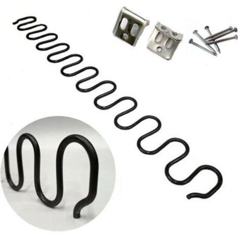 Ressorts de rechange pour canapé 2 pièces 50cm – Acier au carbone et fer – Fixation pour cadre en bois – Kit de réparation durable