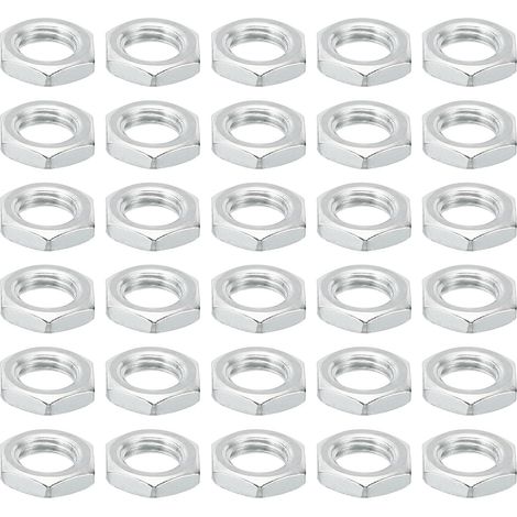 M8x1.0 Acier Hex Écrous, 60 Paquet Métrique Filetage Zinc Plaqué Fini Matériel Écrous Vis Boulon Fixations pour Lampes Machines Réparation 3mm Hauteur (1/5)