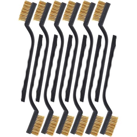 Brosse en laiton, brosse métallique en laiton antirouille, petite brosse métallique en laiton pour le nettoyage, décapant pour