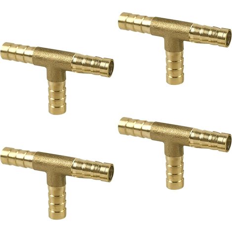 4PCS Connecteur de Tuyau en Laiton Pneumatique et de Carburant Tee (8mm) (1/5)