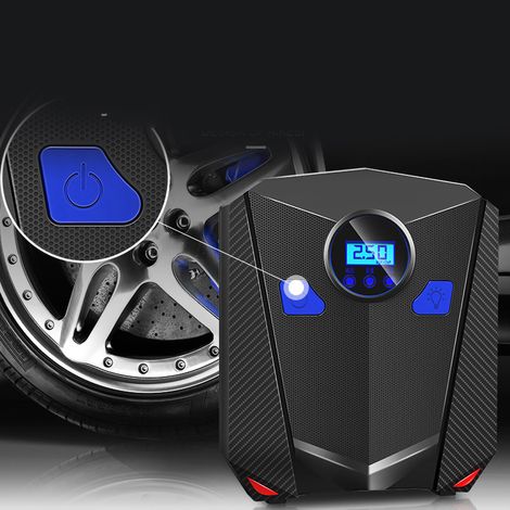 Gonfleur de pneus portable avec lampe LED pour SUV, fourgonnettes, motos et camions (Type 2) (1/5)