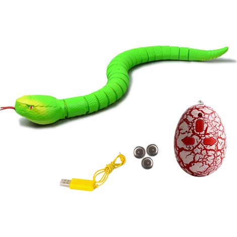 Realistisches, ferngesteuertes Schlangen-Katzenspielzeug, interaktives Spielzeug mit Infrarot-Fernbedienung und USB-Aufladung für Katzen. (1/5)