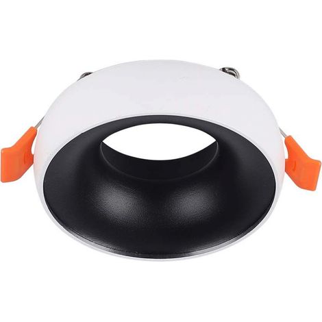 Portalámparas LED empotrable redondo GU10 V-TAC con reflector negro y montaje en ángulo