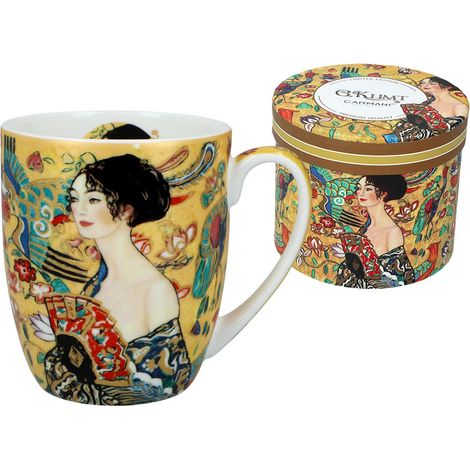 Mug en céramique Camio Klimt Dame à l'éventail cadeau art Carmani (1/4)