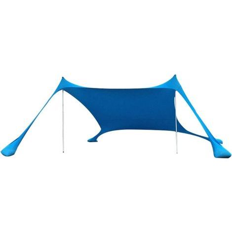 Sonnensegel – 210 x 160 x 170 cm – mit Sandsack – Schutzhülle mit Sandsack – Verankerung für Strand, Picknick, Angeln und Camping (1/5)