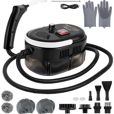 Nettoyeur à vapeur portable 2500 W, nettoyant à vaporisateur 4.5 Bar – 1200 ml – 6 vitesses – 15s Préchauffage – Idéal pour la voiture, la cuisine, les planchers, les meubles (1/2)