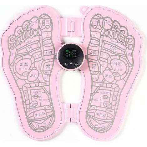 Coussin Massage Pieds Électrique Intelligent 6 Modes 9 Vitesses EMS Automatique Pliable Rose (1/5)