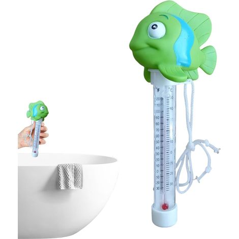 Thermomètre Flottant  avec Cordon pour Lecture Facile,Résistant aux Chocs pour Piscine,pour Extérieur Intérieur Maison Spa Bain à Remous Bassin Aquarium Garçons et Filles