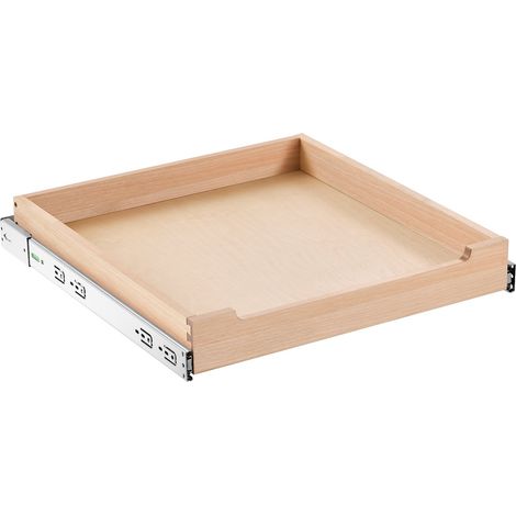 Organiseur d'armoire coulissant 508 x 533 mm, tiroir coulissant cuisine en bois, étagère coulissante à fermeture douce, assemblage inférieur et latéral, pour cuisine, garde-manger, salle de bain (1/5)