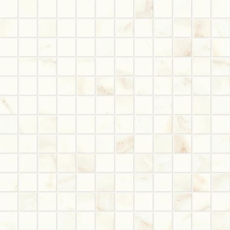 Mosaïque effet Marbre Blanc Calacatta Celeste 2,3x2,3 cm Quadra 30x30x0,9 cm Brillant Faventa - Sol et mur intérieur (vendu par carton de 0,9 m²) - RO'MA CARRELAGE