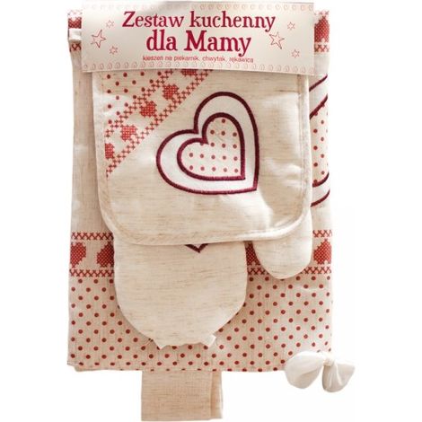 Juego de cocina Sorrento para mamá / bolsillo para horno, pinza, guante/