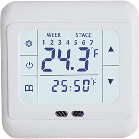 Thermostat numérique blanc à écran tactile, système de chauffage au sol, pour la maison, régulateur de température, AC 220V (1/5)