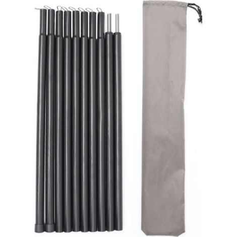 XEPHO 2 Pièces Arceaux de Tente Télescopique en Acier Inoxydable pour Bâche avec Sac de Rangement Réglable de 43 à 200 cm pour Tente Tarp Auvent Voile D'ombrage
