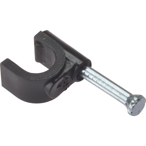Cable Clip Round Coax Black 6-7Mm Box 100