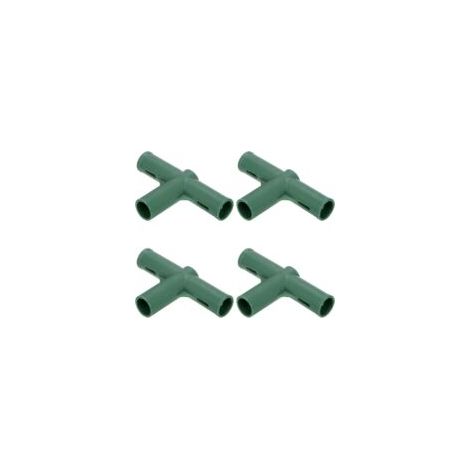 M METERXITY – Paquete de 4 conectores para estructuras de invernadero (19 mm), racores planos de 3 vías para pérgolas, parasoles y soportes de jardín – Accesorios para invernadero [Ve - Crezuo