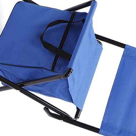 Chaise pliante bleue pour jardin, plage et pique-nique, légère et transportable avec housse (1/5)