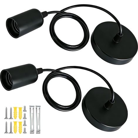 Lot de 2 Suspension E27 Avec Anneau à Vis,Cable Réglable 100CM Lot de 2 Suspension E27 Avec Anneau à Vis,Cable Réglable 100CM (1/5)
