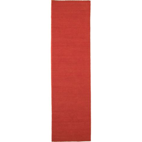 Kilim moderne Tapis Fancy - Tapis en laine - 200x80cm, Rectangular - 100% Laine vierge - Tissé main - Rouge foncé (1/4)