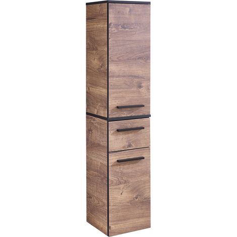 Midischrank MURCIA-66 in Eiche Ribbeck quer Nb. mit schwarzen Kanten, B/H/T: ca. 30/142/33 cm (1/5)