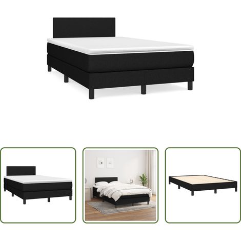 Matelas à ressorts ensachés -  Sommier à lattes de lit avec matelas noir 120x190 cm tissu (1/5)