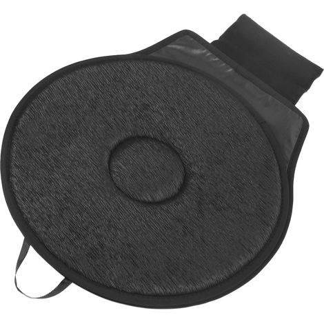 Coussin de siège auto portable, rotatif à 360°, noir, doux et respirant, pour personnes âgées et femmes enceintes (1/5)