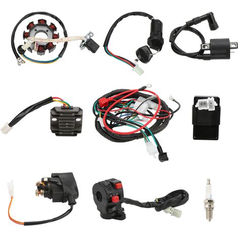 Kit câblage électrique faisceau solénoïde bougie CDI régulateur fil pour 125cc 150cc 200cc 250cc quad moto (1/5)