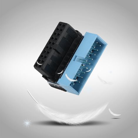 Lot de 5 connecteurs internes USB 3.0 à 19 broches coudés à 90 degrés pour carte mère (1/5)